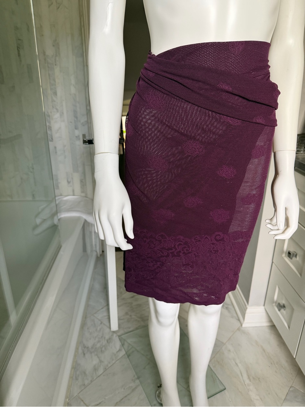 Women’s Purple Lace Swim Sarong Wrap Pain De Sucre